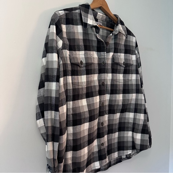 Carhartt Women’s Black Flannel Button Down Cotton Shirt Size XL - Picture 4 of 11
